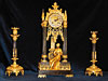 French Romantic Period Gothic Clock Set