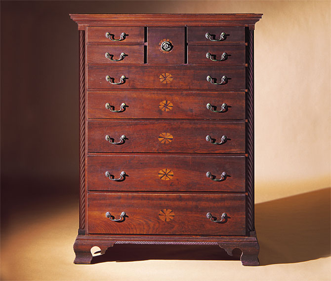 Chippendale Cherry  Tall Chest