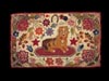 Hooked and Clipped Rug with Red Fringe