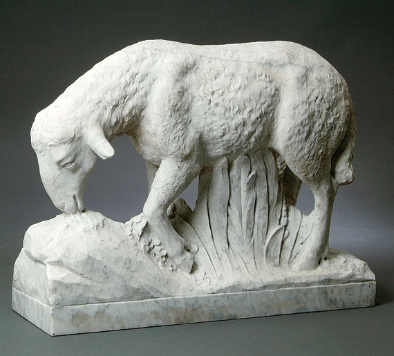 Carved Marble Lamb