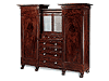 Classical Mahogany Winged Wardrobe with Mirrored..