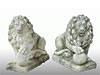 Pair of Carved Stone Lions
