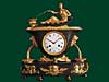 Empire Green Patinated & Gilt Bronze Mantle Clock