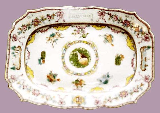 Chinese Export Rectangular Armorial Meat Dish