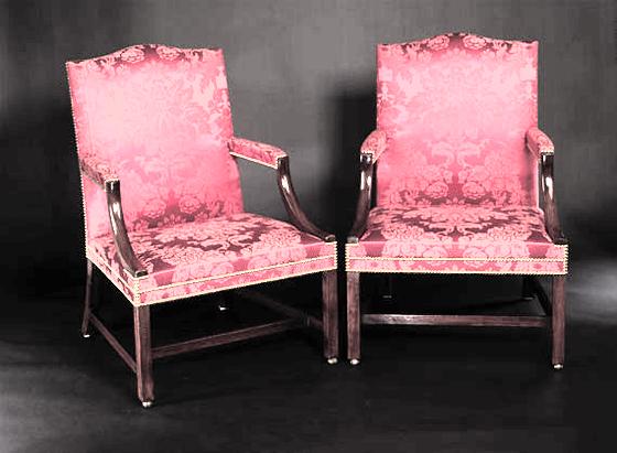 George III Scottish Walnut Gainsborough Armchairs