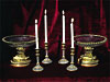 Pair of Louis XV Style Baccarat  Dore Tazzas