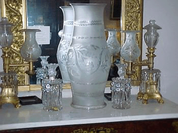 Pair of Gilt Bronze & Crystal Argands