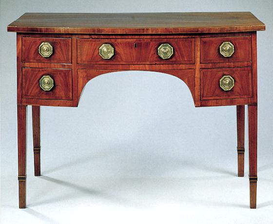Pair of George III Mahogany Bow-Front Side Tables