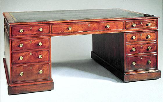 A Fine 19th Century Mahogany Partners Desk