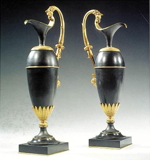 Pair of Bronze and Ormolu Urns
