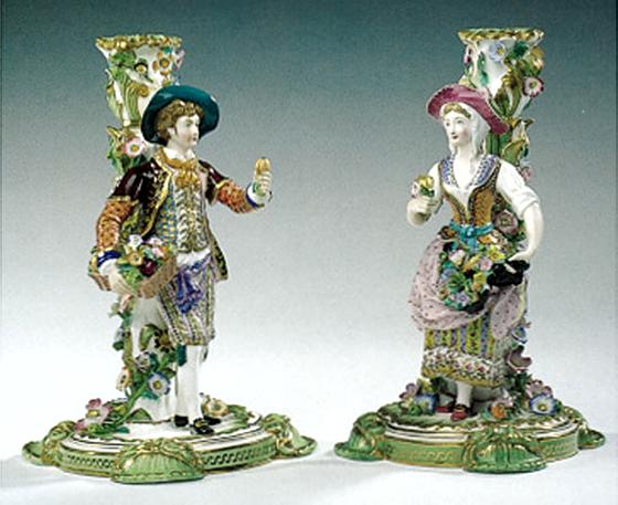 Pair of Minton Candlestick Figures