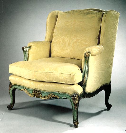 French Carved Bergere Armchair