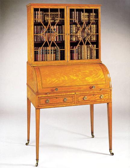 Sheraton Cylinder Bureau Bookcase