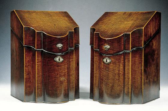 Pair of Mahogany Knife Boxes