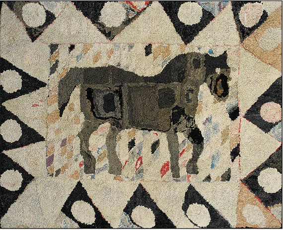 Horse Hooked Rug