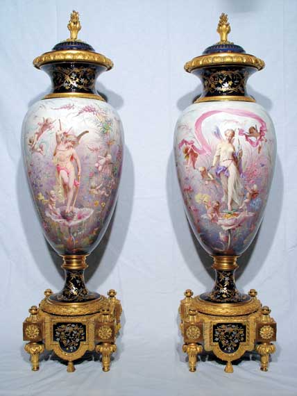 Pair of Sevres Urns