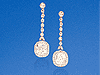 Pair of Cushion-Cut Diamond Drop Earrings