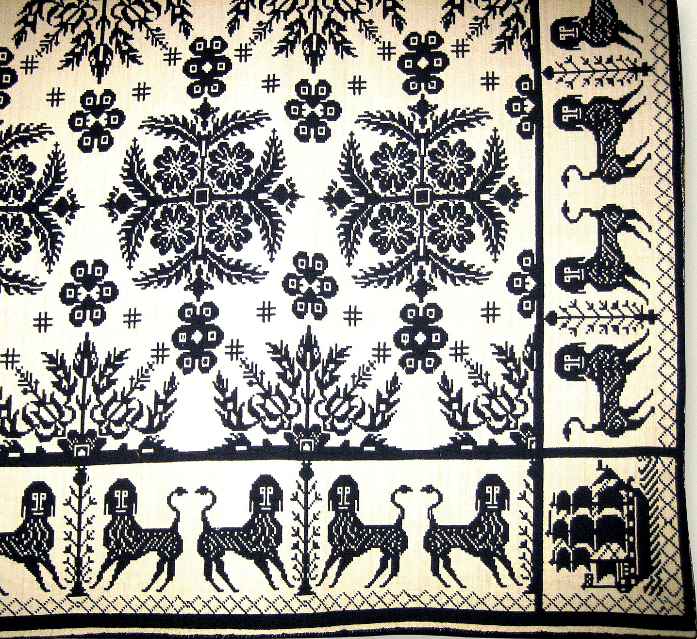Rare Dog and Sailing Ship Coverlet