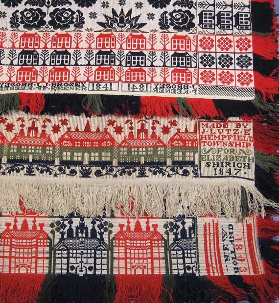 Three Jacquard Patterned Coverlets