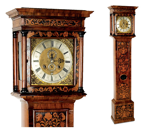 English Marquetry Long Case Clock