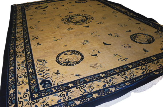 Early Chinese Peking Rug, 11.8 x 17.3