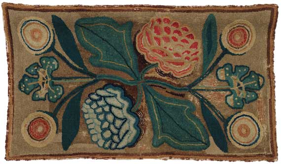 Extraordinary Yarn-Sewn Rug, New England (circa 1800)