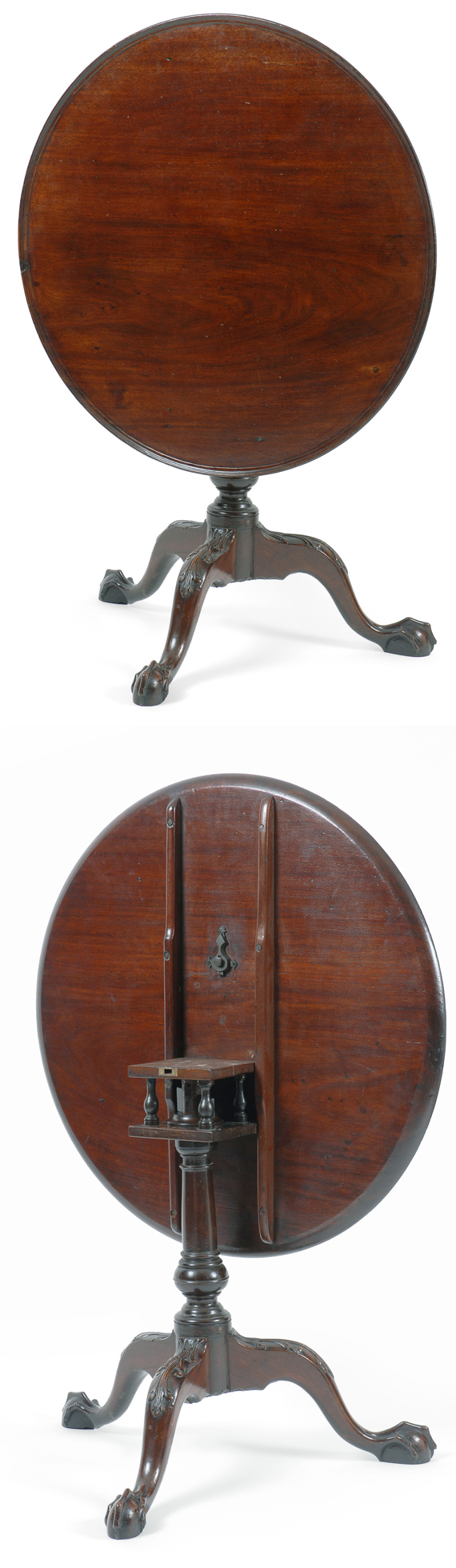 An important Chippendale mahogany tilt top tea table, Philadelphia, circa 1770.