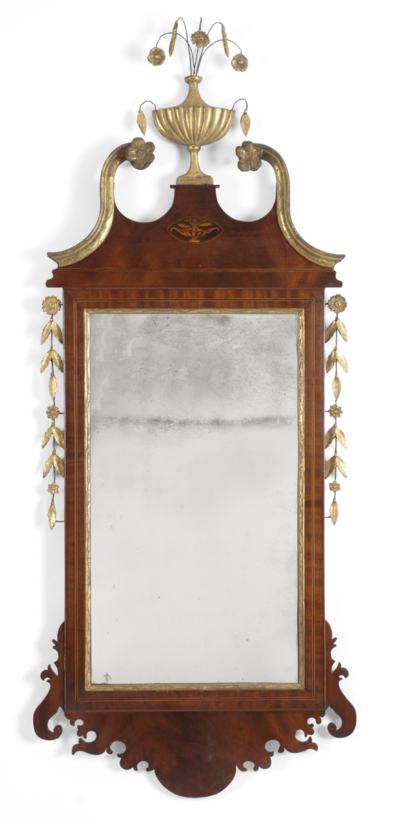 A Fine Federal Mahogany and Gilt Gesso Mirror New York City, circa 1790.