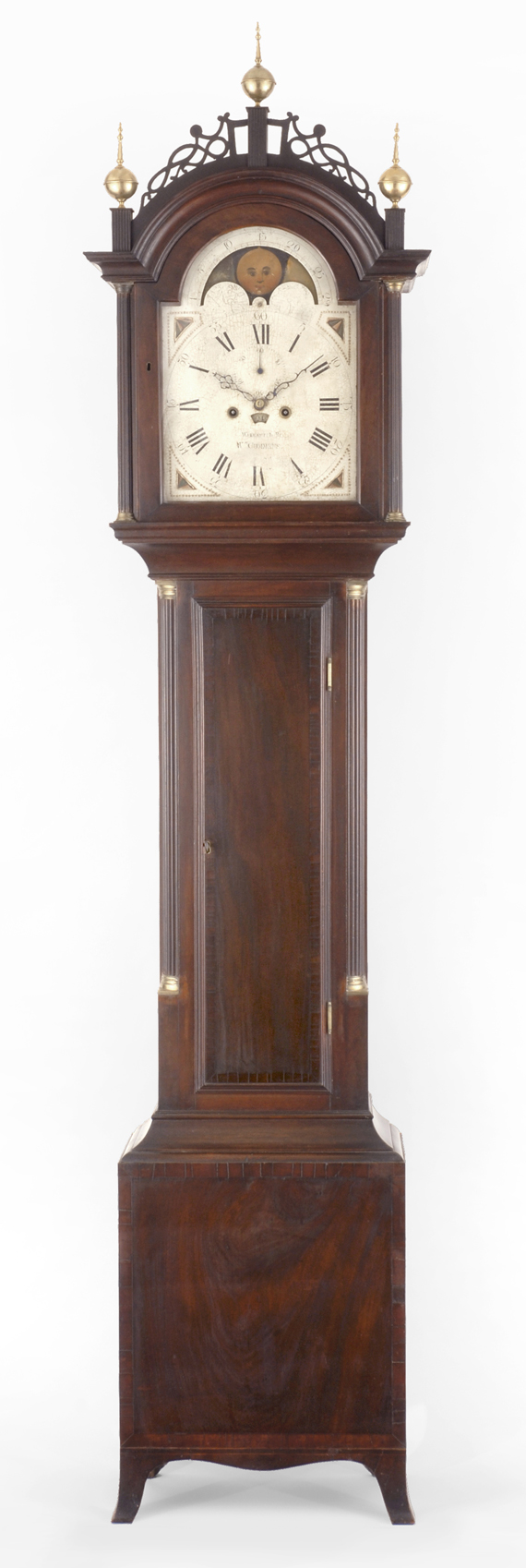 The Rockwood Family Federal Mahogany Tall Case Clock By William Cummens, Roxbury, Massachusetts, circa 1811.
