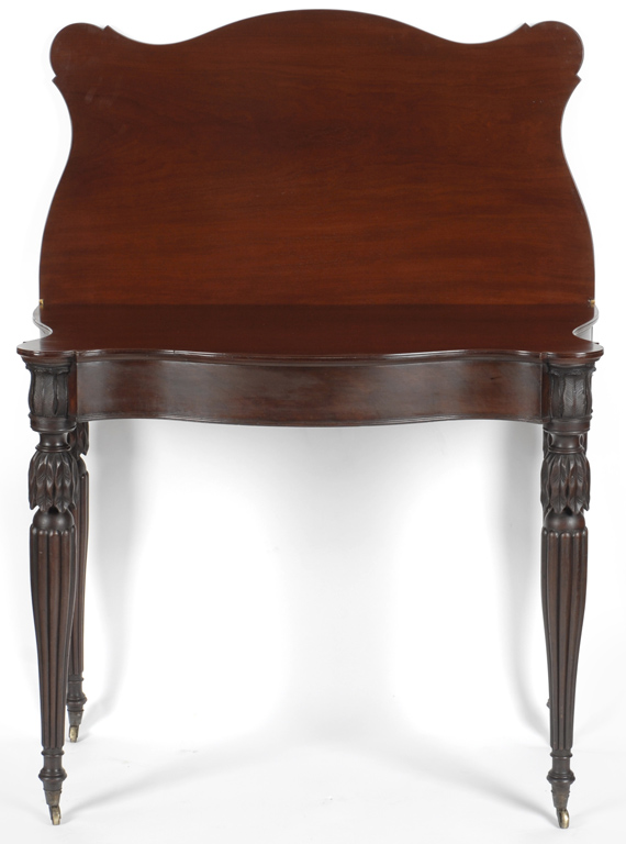 A Very Good Sheraton Carved Mahogany Games Table, In the Manner of Samuel McIntire, Salem, circa 1815.