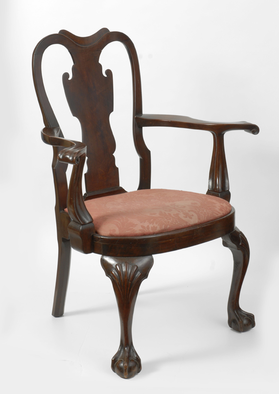 A dramatic Chippendale walnut compass seat armchair . Philadelphia , circa 1760
