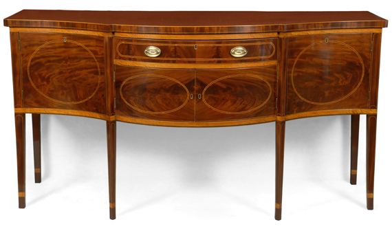 A superb Federal mahogany and inlaid sideboard, New York City