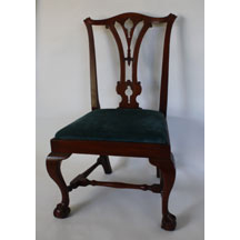 CHIPPENDALE MAHOGANY SIDE CHAIR attributed to George Bright
