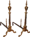 Philadelphia Bell Metal Ball & Claw Andirons