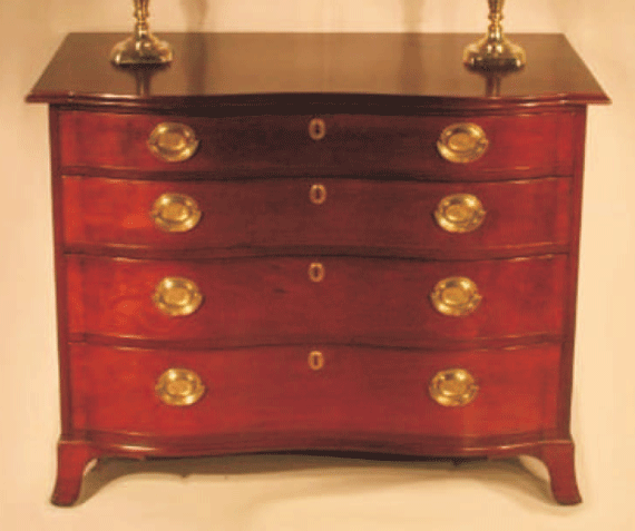 Cherry Serpentine Chest of Drawers