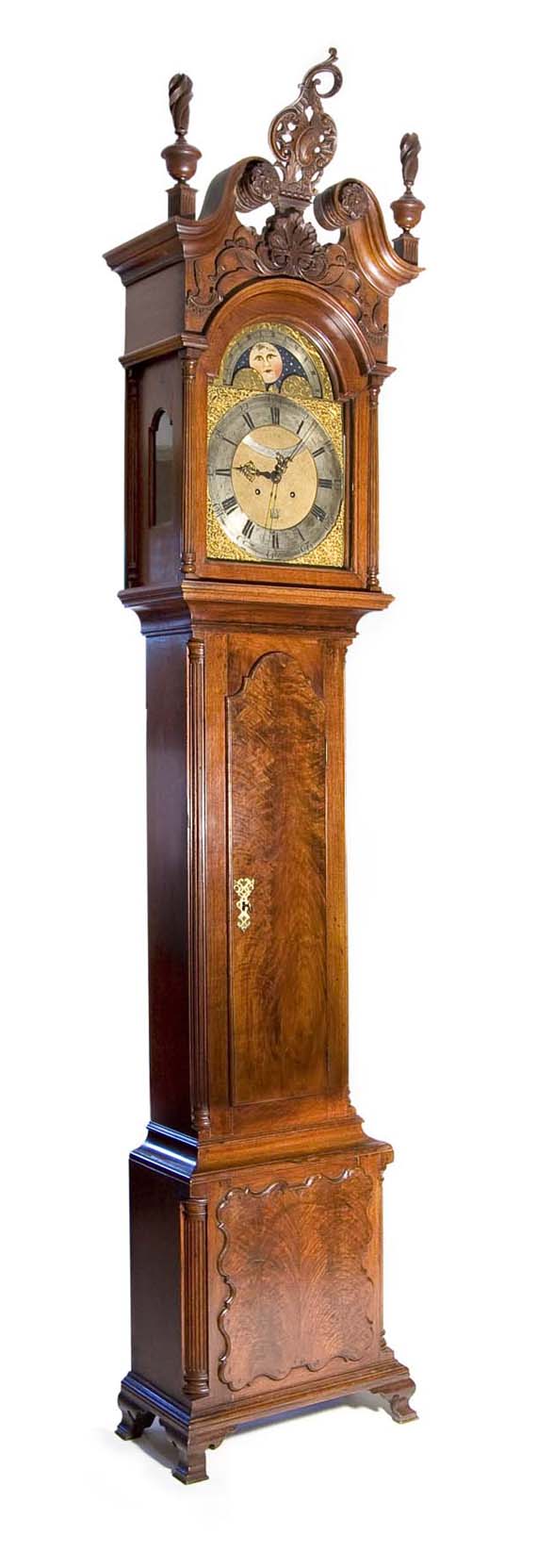 Walnut Chippendale Tall Case Clock