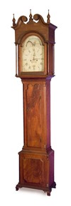 Morris Walnut Chippendale Tall Case Clock