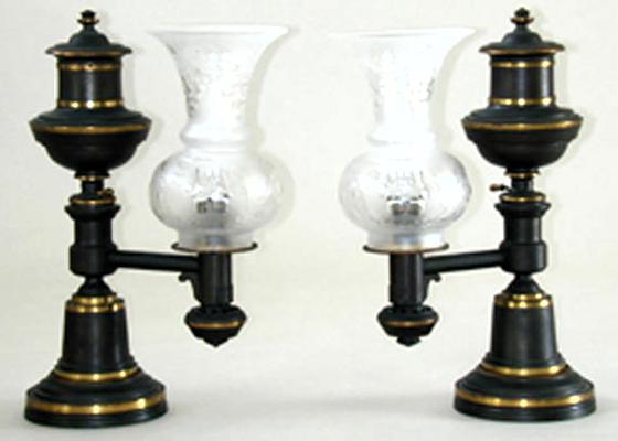 A Pair of Argand Lamps