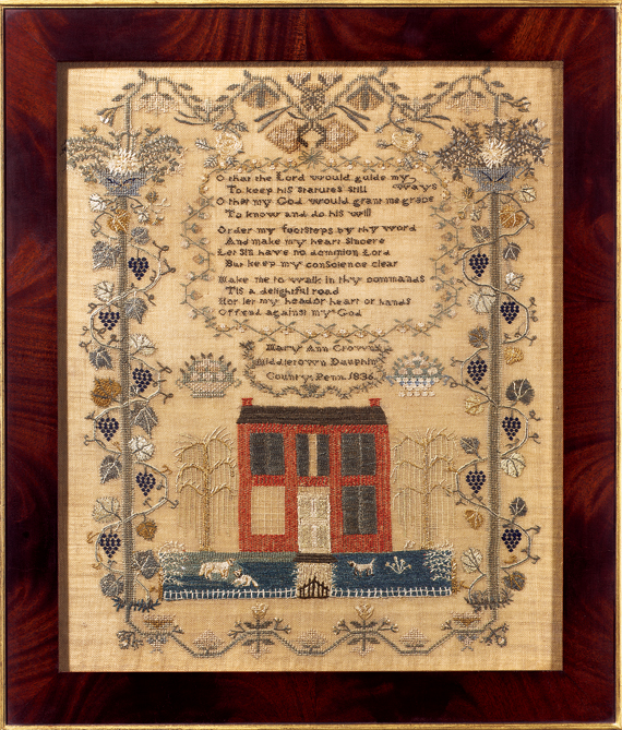 Outstanding Pennsylvania Sampler by Mary Ann Crown