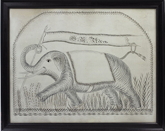 Calligraphy Drawing of an Elephant