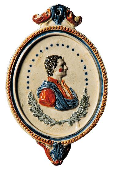 Pearlware Plaque with Profile of Sir Isaac Newton