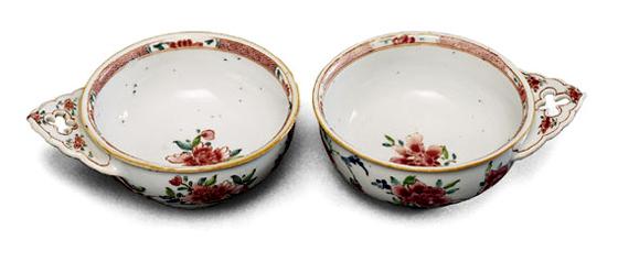 Pair of Chinese Export Porcelain Porringers
