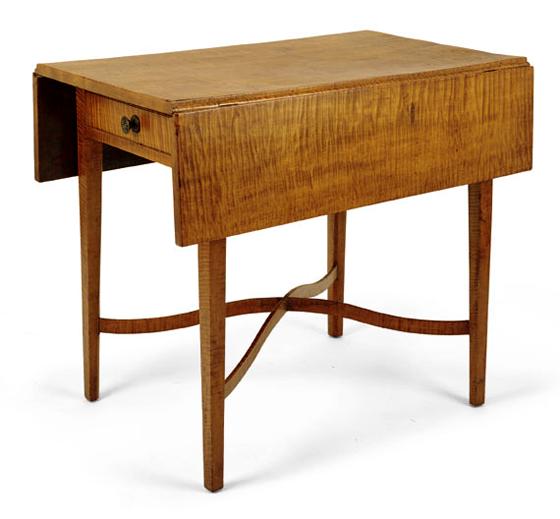 Superb Tiger Maple Pembroke Table