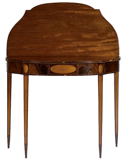 Hepplewhite Inlaid Mahogany Elliptic Card Table