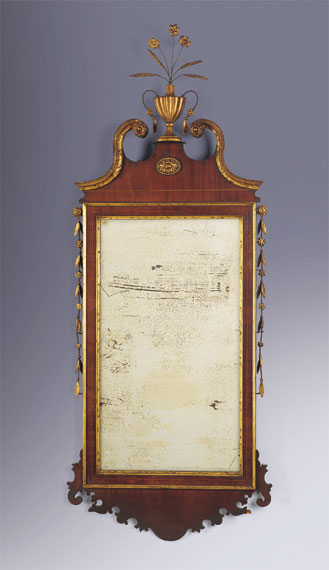 Hepplewhite Mahogany and Gilt Mirror