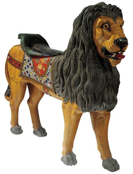 Standing Lion Carousel Figure