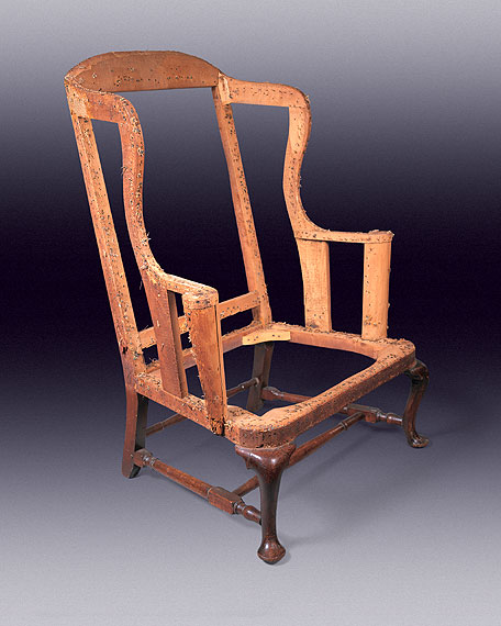 Queen Anne Walnut & Maple Easy Chair