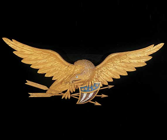 Gilded & Polychromed Spread Wing Eagle