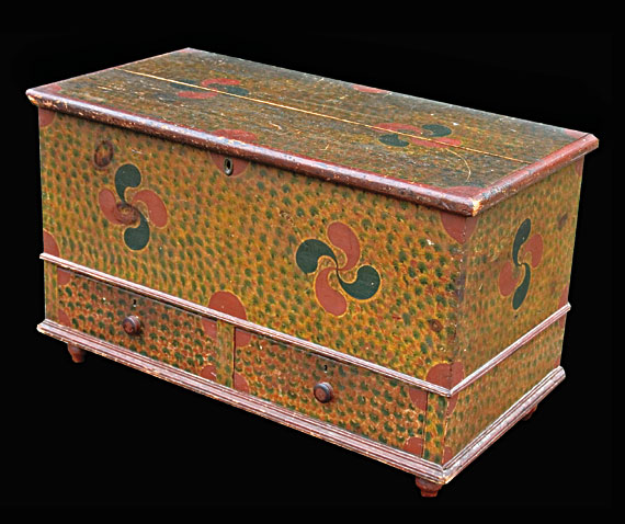 A Colorful Paint-Decorated Dower Chest
