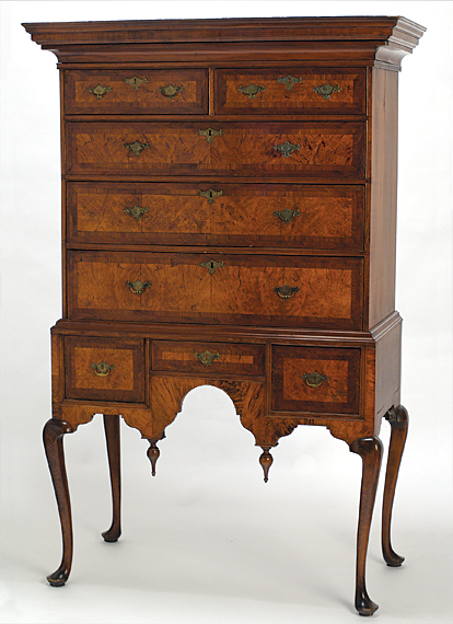 Queen Anne Burl-Maple Highboy